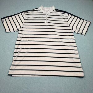 Men's Callaway X-Series Golf Polo Shirt XL Quarter Zip White with Black Strips